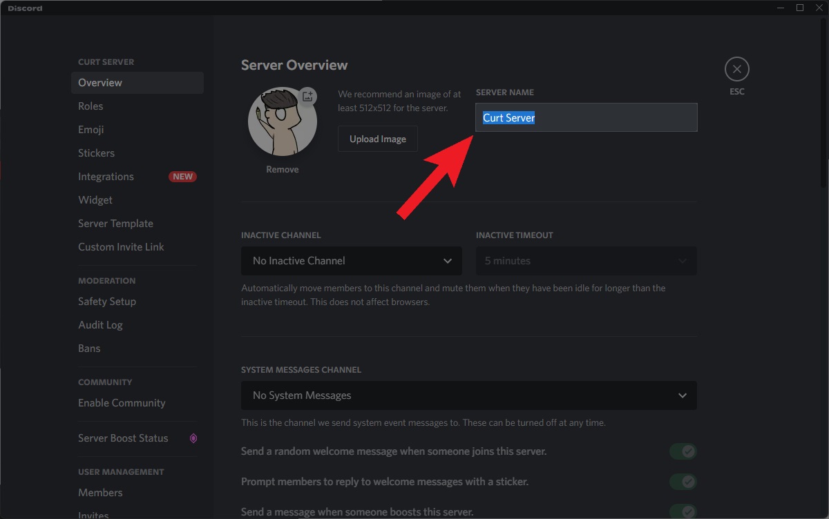 How To Change Server Name In Discord